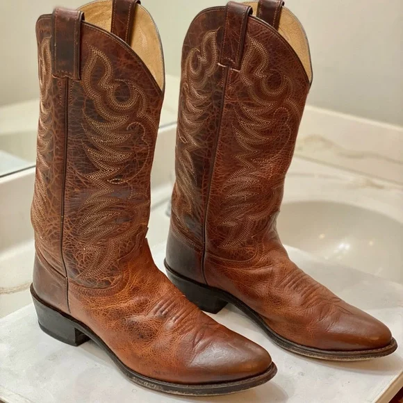 JUSTIN MEN Cowboy boots Size 10D in great condition clean interior great bottom - Picture 11 of 11